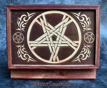 Hexenshop Dark Phönix Tarotkistchen mit geschnitztem Pentagramm